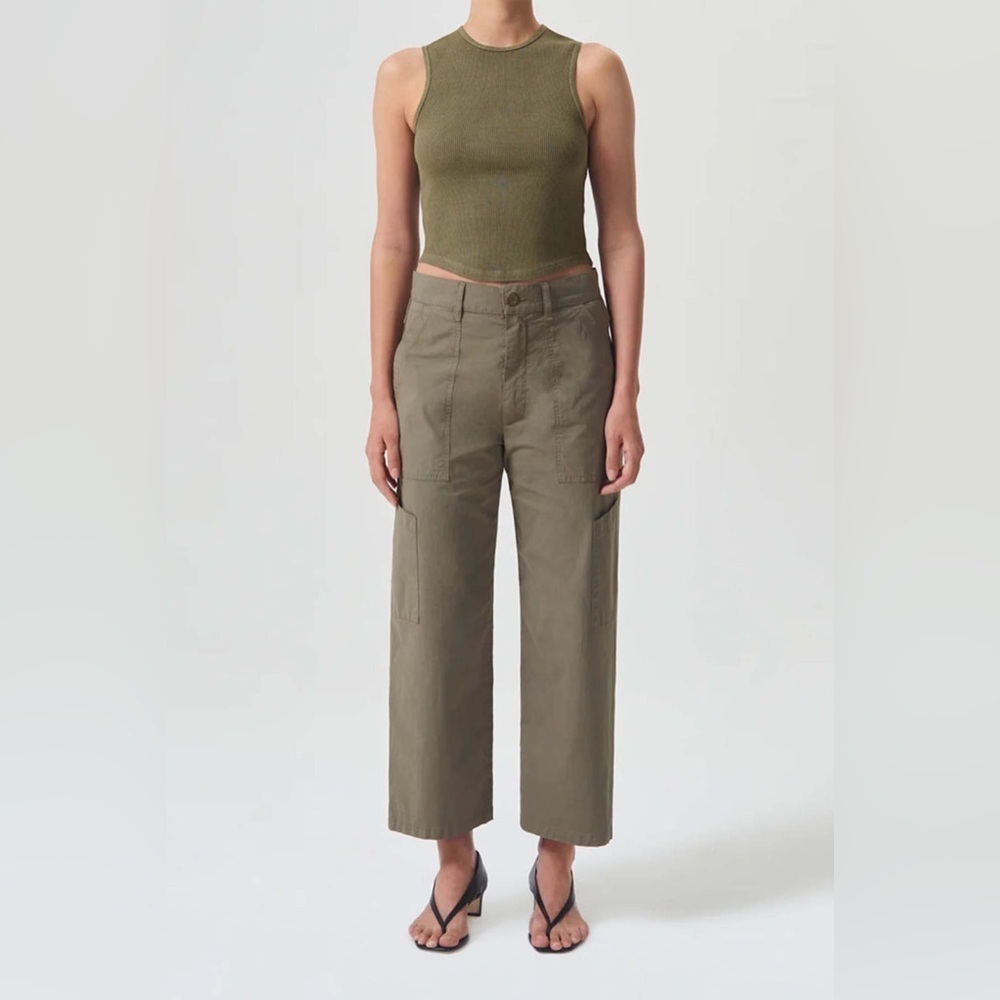 EUC AGOLDE Daria Utility Pant Duffle Green Sz 26 $228